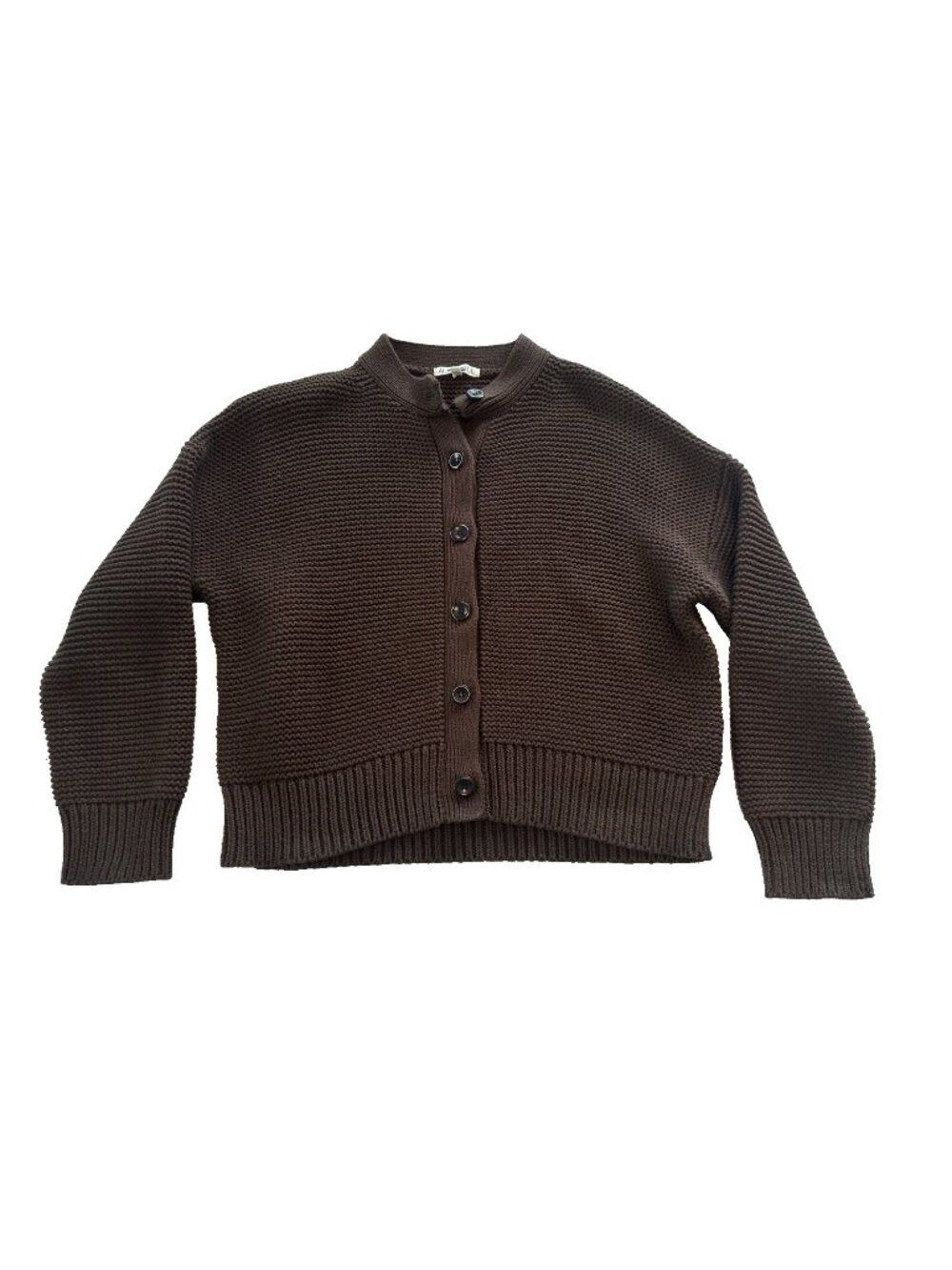 Alex Mill Womens LG Brown Nico Chunky Knit Cardigan Sweater
